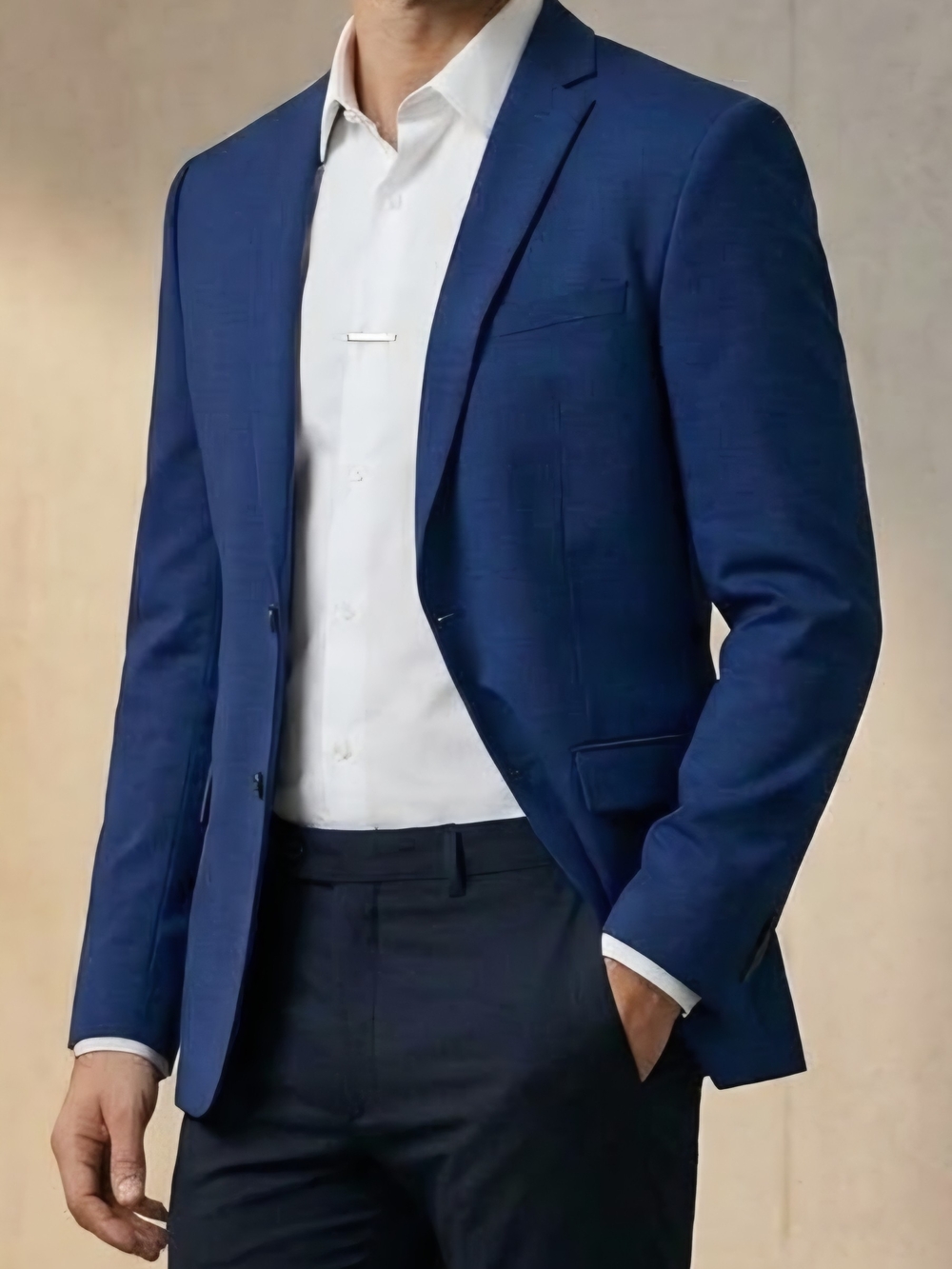 Zara Men's Deep Blue Tailored Sport Coat